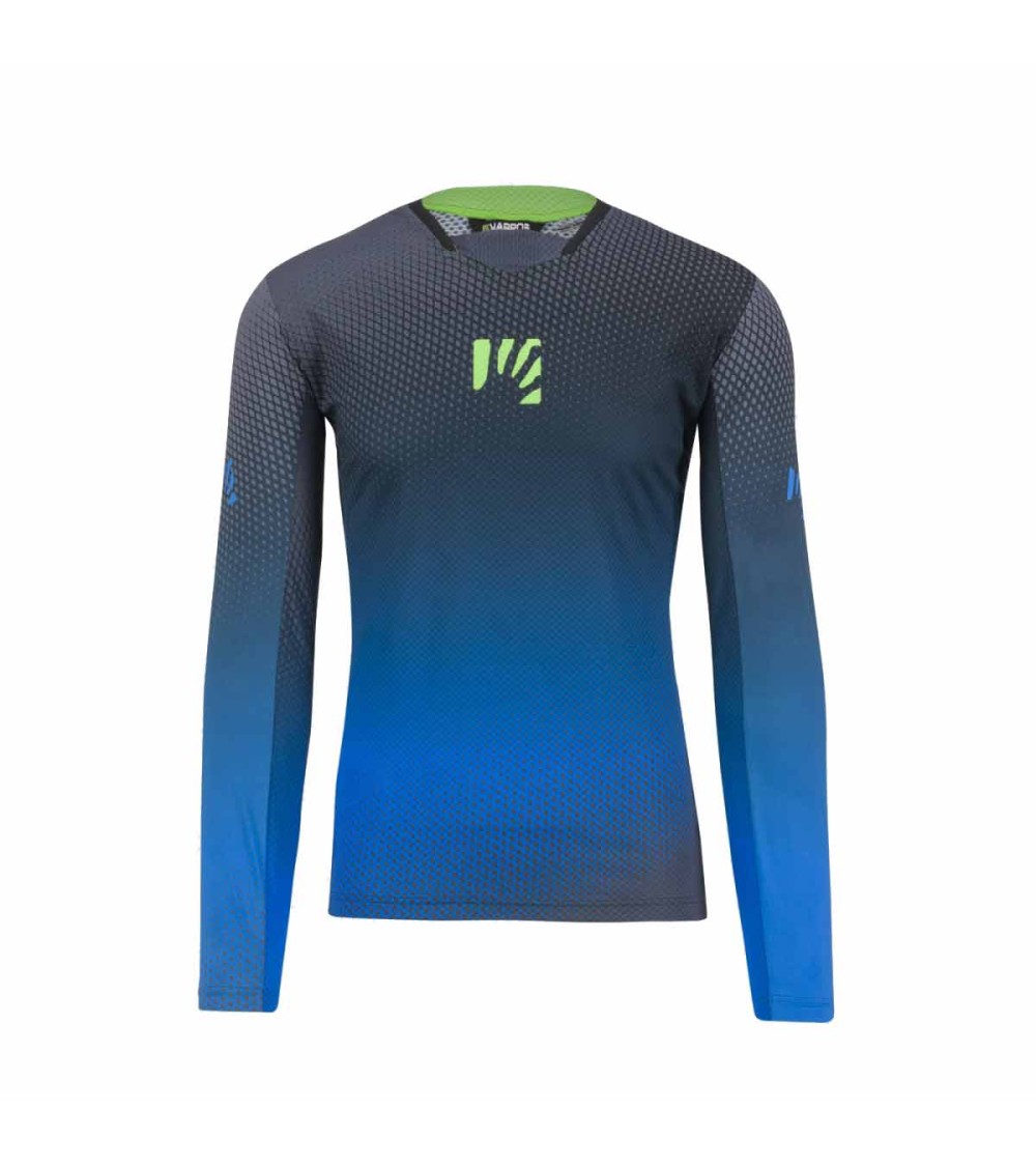 VAL DI DENTRO JERSEY LS Black-Indigo Blue-Green Fluo