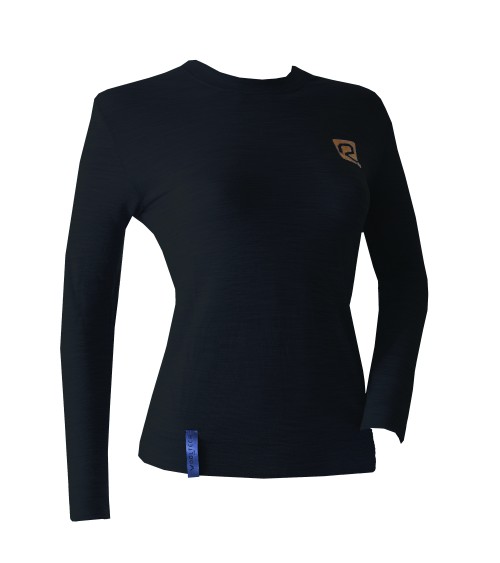 MAGLIA MANICA LUNGA DONNA LANA WOOLTECH Nero Dry