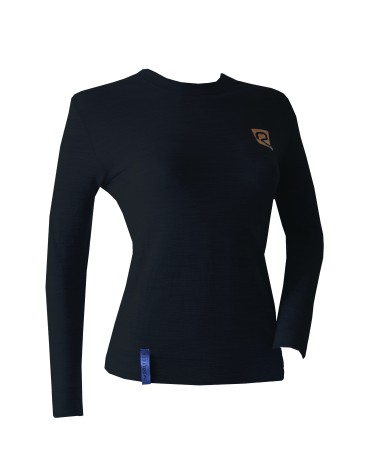 MAGLIA MANICA LUNGA DONNA LANA WOOLTECH Nero Dry